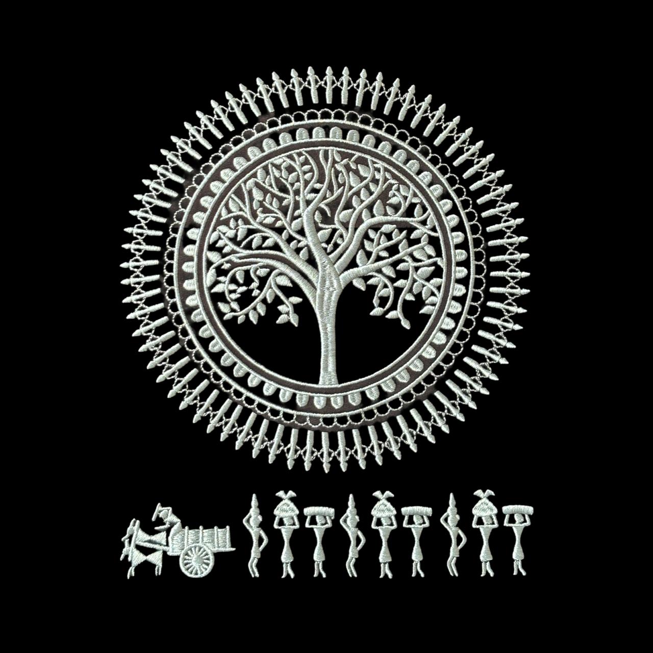 | NTYM | BLACK HOODIE with Warli Embroidery | Unisex |