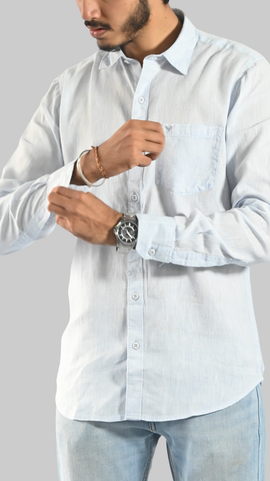 Ocean Mist Cotton Linen Shirt