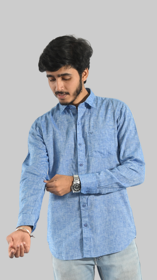 Skyline Mist Cotton Linen Shirt