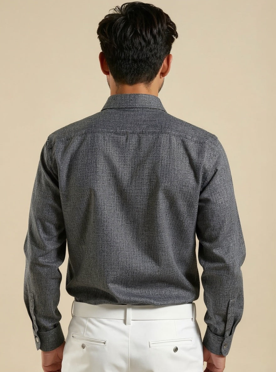 Charcoal Mist Cotton Linen Shirt