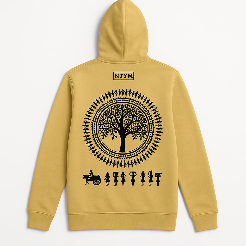 | NTYM | BEIGE HOODIE with Warli Embroidery | Unisex |