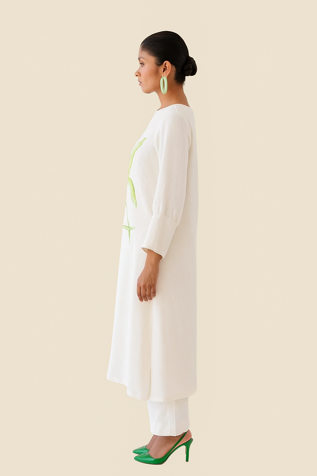 | NTYM | WHITE KURTA WITH PALAZZO