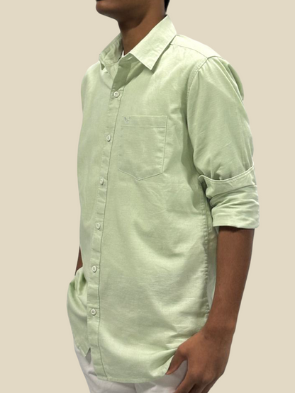 Everyday Elegance Men's Cotton Shirt - Pistachio