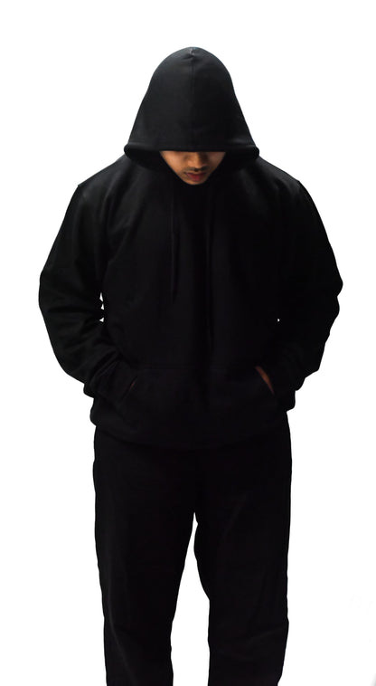 Black Hoodie with Warli Embroidery | Unisex Cotton Fleece | NTYM