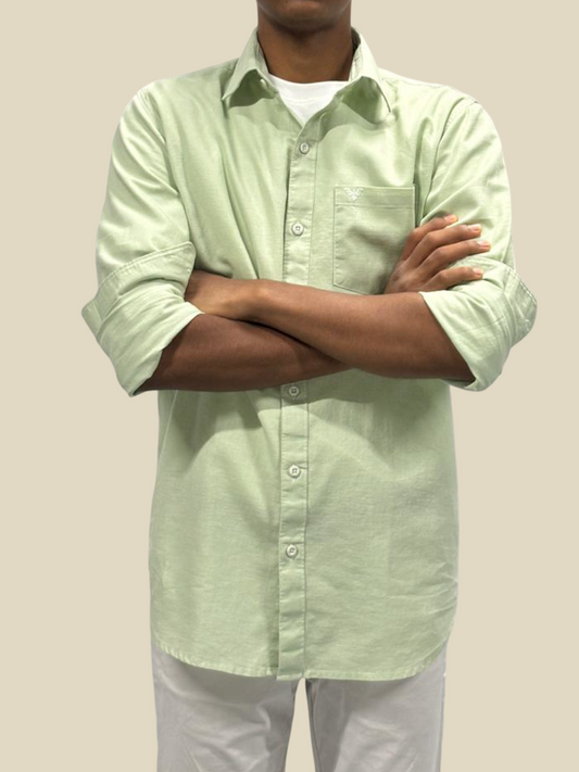 Everyday Elegance Men's Cotton Shirt - Pistachio