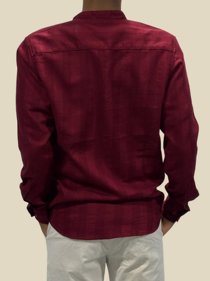 Versatile Cotton Kurta Shirt - Maroon
