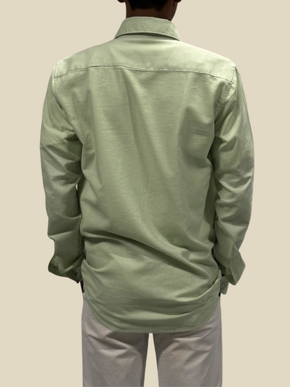 Everyday Elegance Men's Cotton Shirt - Pistachio