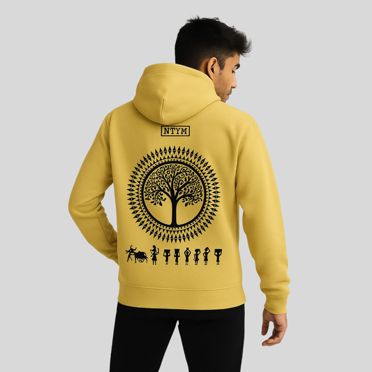 | NTYM | BEIGE HOODIE with Warli Embroidery | Unisex |