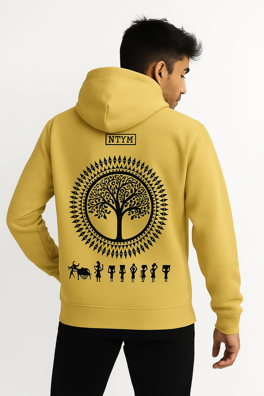 | NTYM | BEIGE HOODIE with Warli Embroidery | Unisex |