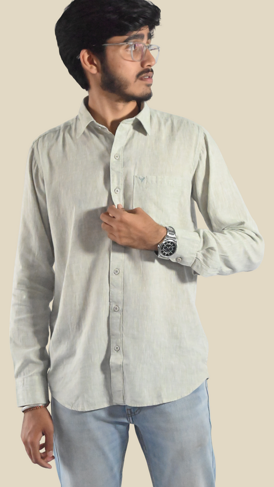 Forest Mist Cotton Linen Shirt