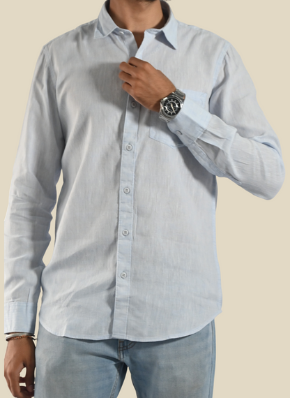 Ocean Mist Cotton Linen Shirt