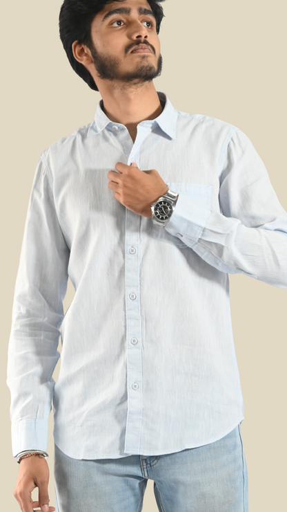 Ocean Mist Cotton Linen Shirt