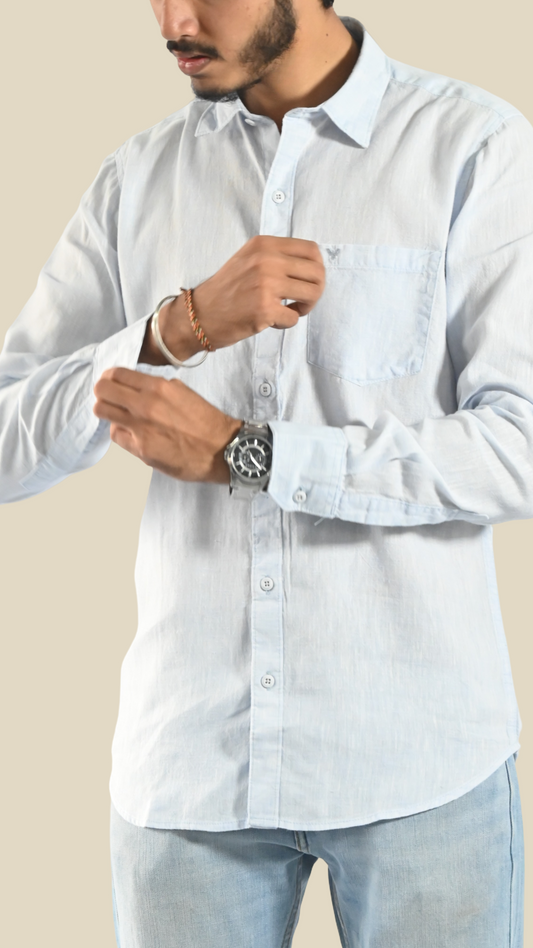 Ocean Mist Cotton Linen Shirt
