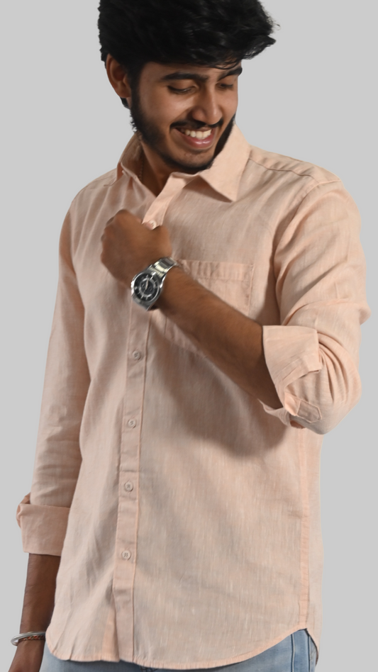 Coral Mist Cotton Linen Shirt