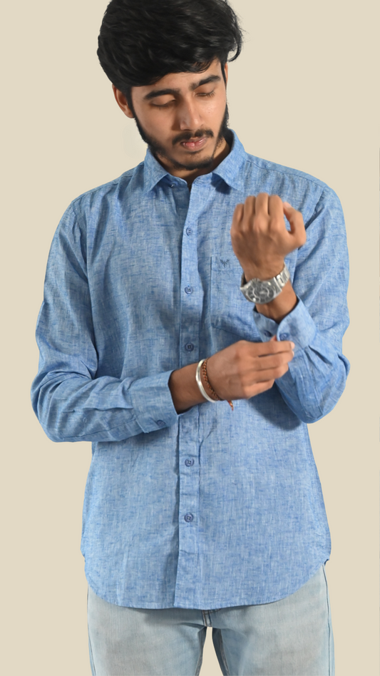 Skyline Mist Cotton Linen Shirt