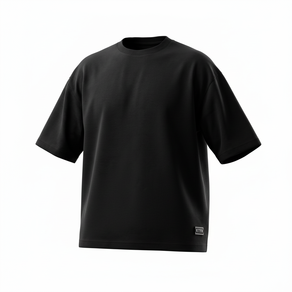 BLACK BOXY T SHIRT