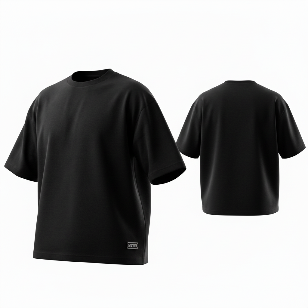 BLACK BOXY T SHIRT