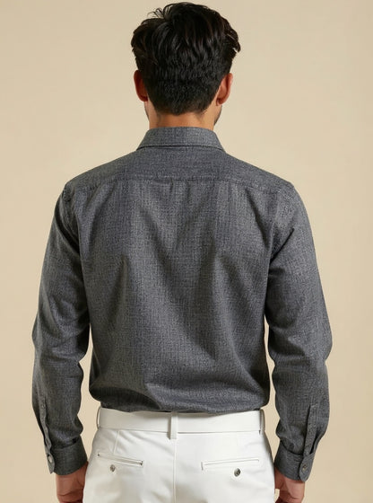 Charcoal Mist Cotton Linen Shirt