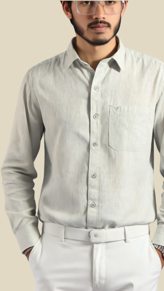 Forest Mist Cotton Linen Shirt