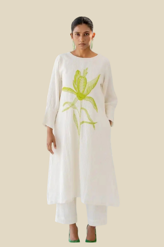 | NTYM | WHITE KURTA WITH PALAZZO