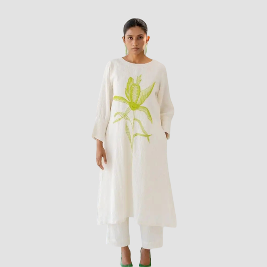 | NTYM | WHITE KURTA WITH PALAZZO