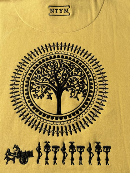 | NTYM | BEIGE HOODIE with Warli Embroidery | Unisex |