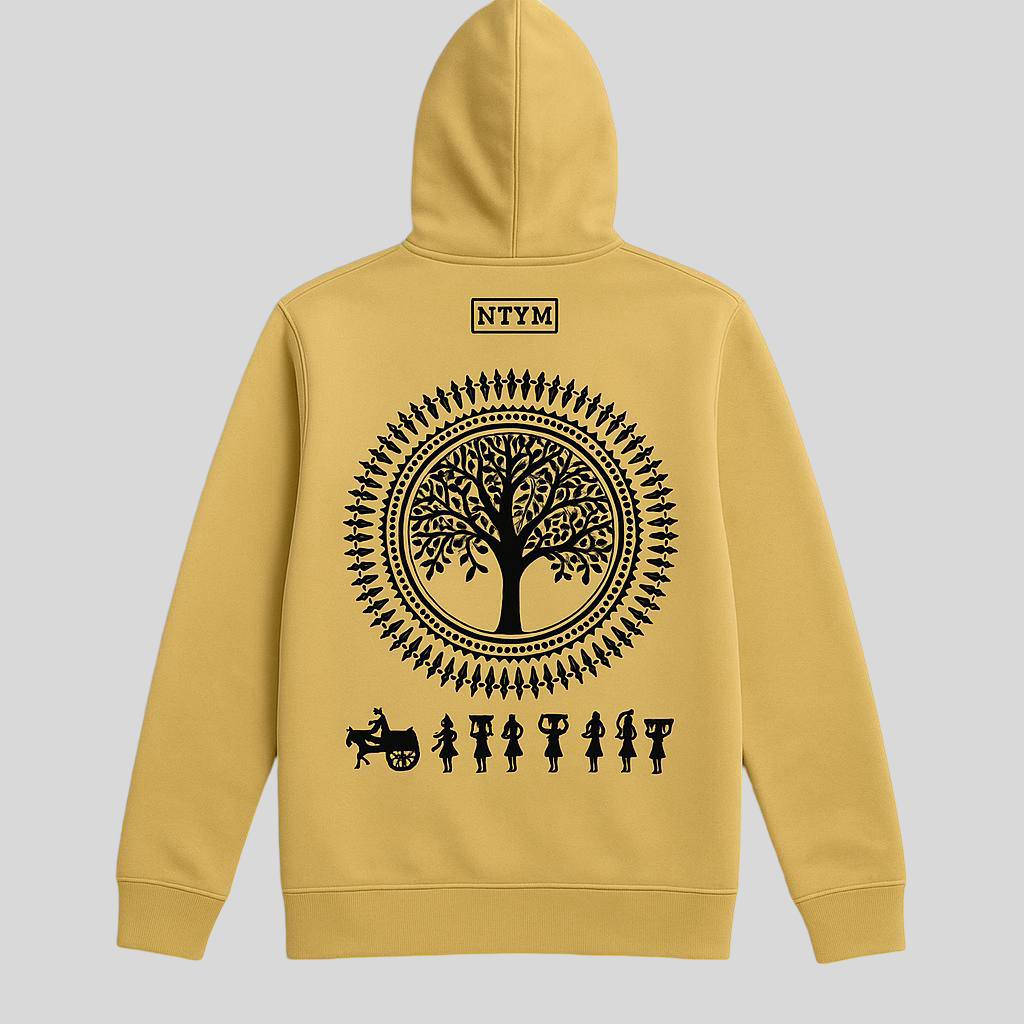 | NTYM | BEIGE HOODIE with Warli Embroidery | Unisex |