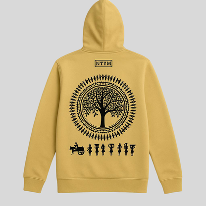| NTYM | BEIGE HOODIE with Warli Embroidery | Unisex |