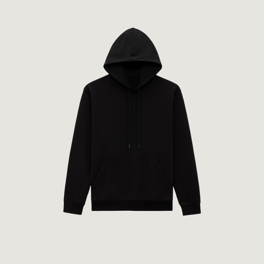 Black Hoodie with Warli Embroidery | Unisex Cotton Fleece | NTYM