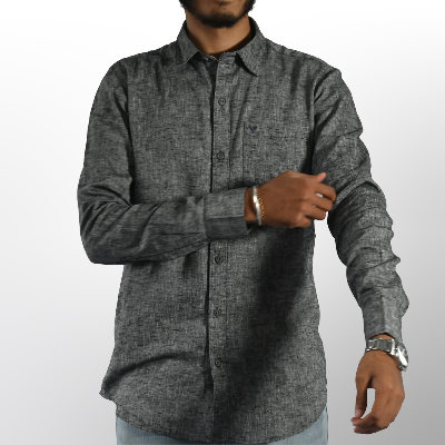 Charcoal Mist Cotton Linen Shirt