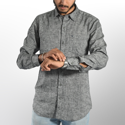 Charcoal Mist Cotton Linen Shirt