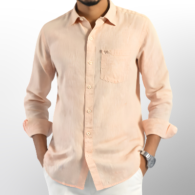 Coral Mist Cotton Linen Shirt