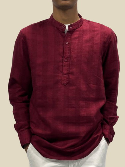 Versatile Cotton Kurta Shirt - Maroon