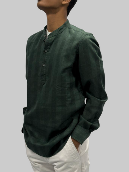 Versatile Cotton Kurta Shirt  - Olive