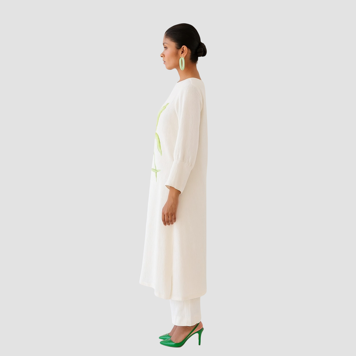 | NTYM | WHITE KURTA WITH PALAZZO